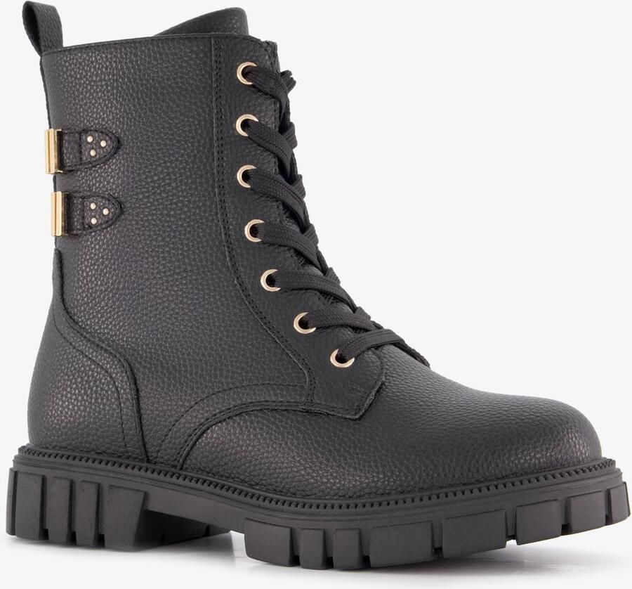 BLUE BOX meisjes veterboots zwart