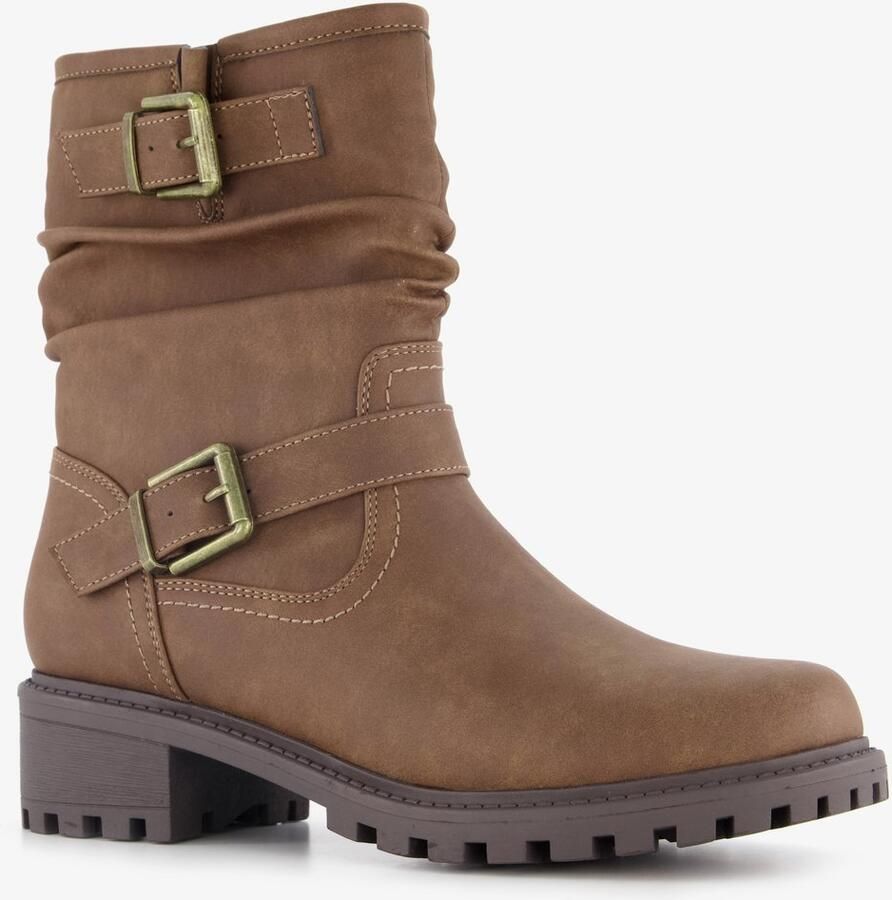 BLUE BOX TwoDay dames biker boots cognac bruin