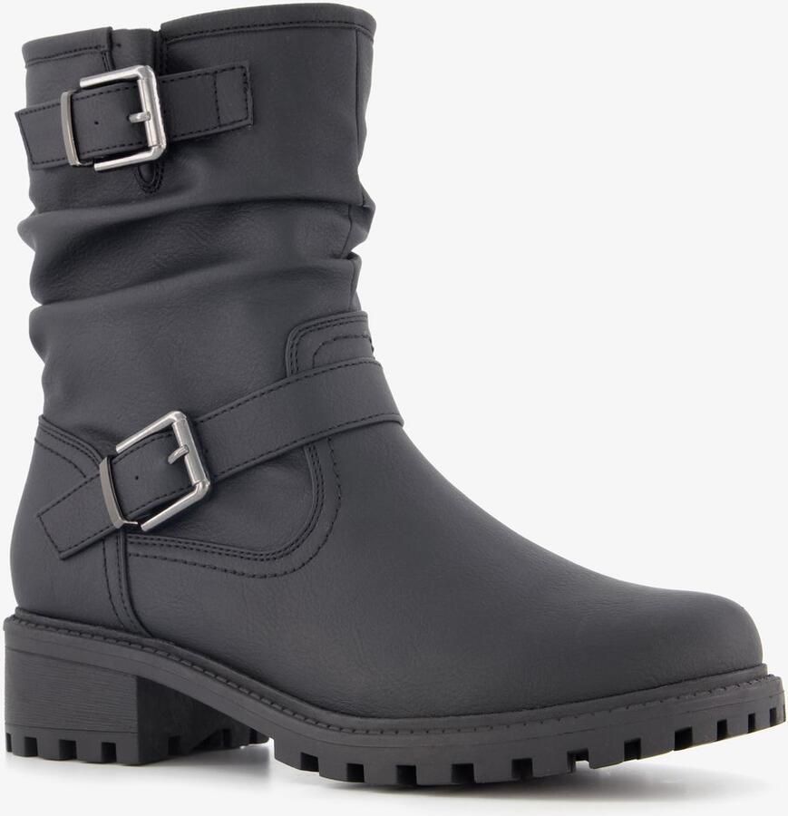BLUE BOX TwoDay dames biker boots zwart