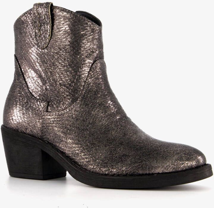 BLUE BOX cowboy western enkellaarsjes grijs metallic