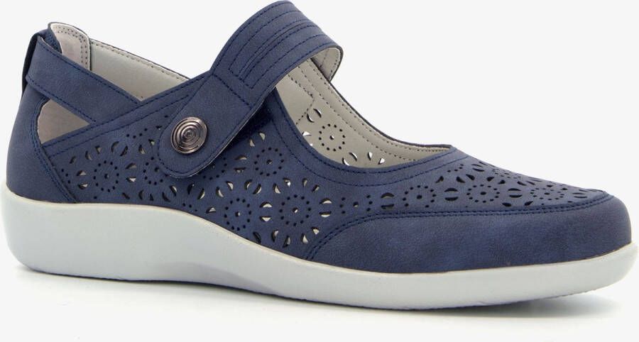 BLUE BOX dames ballerina's met klittenband Blauw
