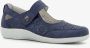 BLUE BOX dames ballerina's met klittenband Blauw - Thumbnail 1