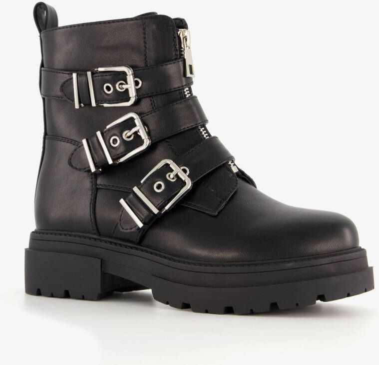 BLUE BOX dames biker boots zwart