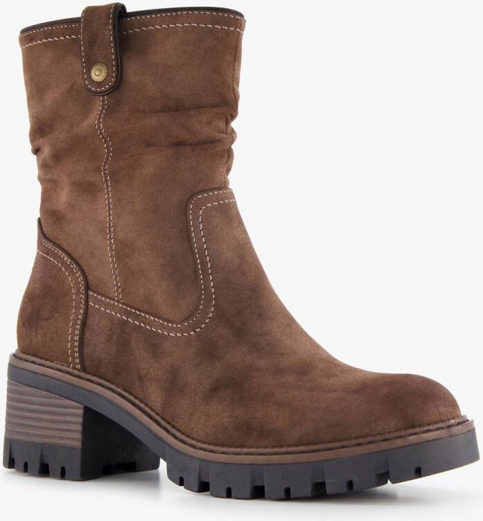 BLUE BOX dames boots met hak bruin Uitneembare zool
