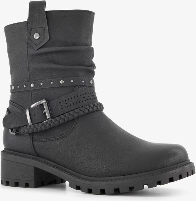 BLUE BOX dames boots met sierbandjes zwart