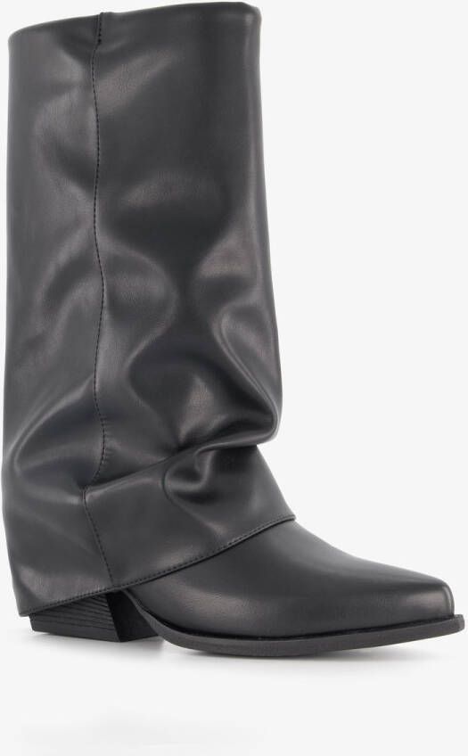 BLUE BOX dames cowboylaarzen met overslag zwart