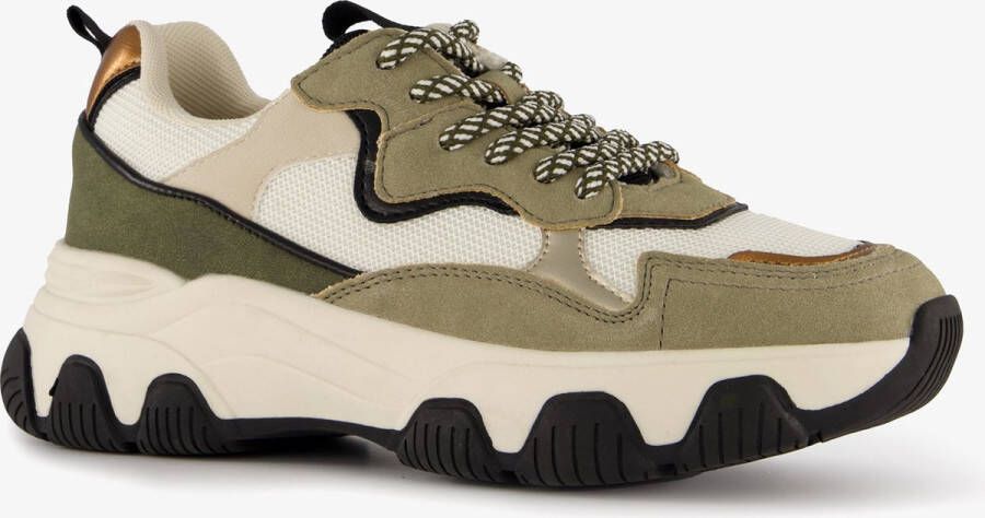 Blue Box dames dad sneakers kaki groen