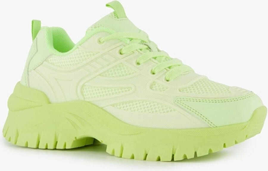 BLUE BOX dames dad sneakers neon groen