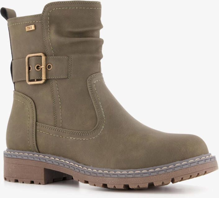 BLUE BOX dames enkellaarsjes met gesp kaki Groen