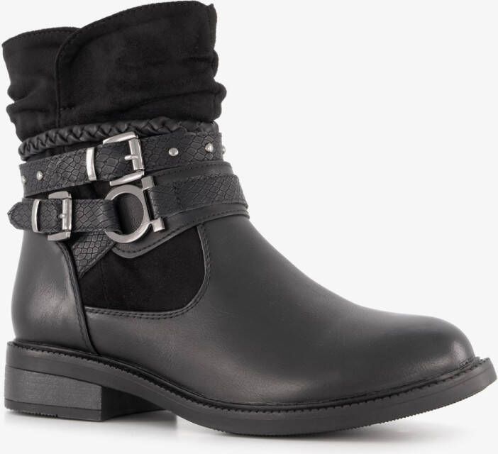BLUE BOX dames enkellaarsjes met gespen zwart