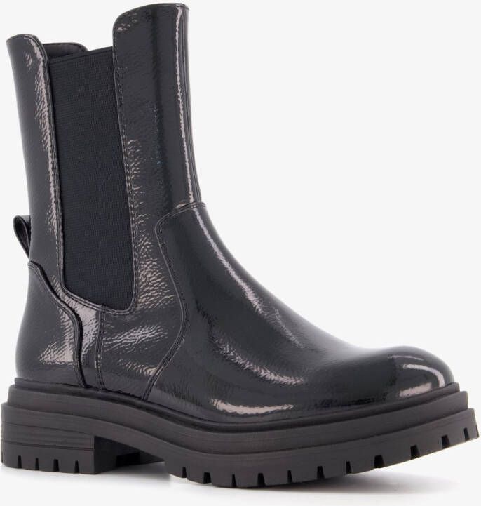 BLUE BOX dames lak Chelsea boots zwart