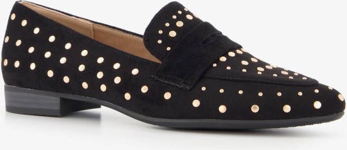 BLUE BOX dames loafers met studs zwart