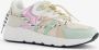 BLUE BOX dames pastel dad sneakers met veter Beige Uitneembare zool - Thumbnail 1