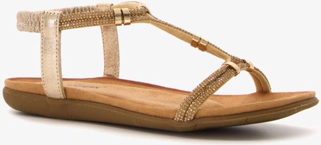 BLUE BOX dames sandalen goud met glittersteentjes