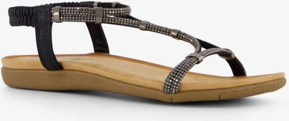 BLUE BOX dames sandalen met glitters zwart