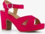 Blue Box dames sandalen met hak fuchsia roze - Thumbnail 1