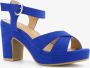 Blue Box dames sandalen met hak kobalt blauw - Thumbnail 1