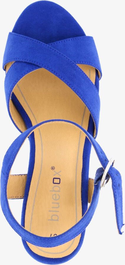 Blue Box dames sandalen met hak kobalt blauw