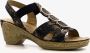 Blue Box dames sandalen met hak zwart goud - Thumbnail 1