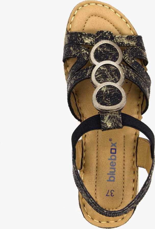 BLUE BOX dames sandalen met hak zwart goud