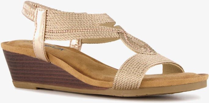 BLUE BOX dames sandalen met sleehak champagne Goud