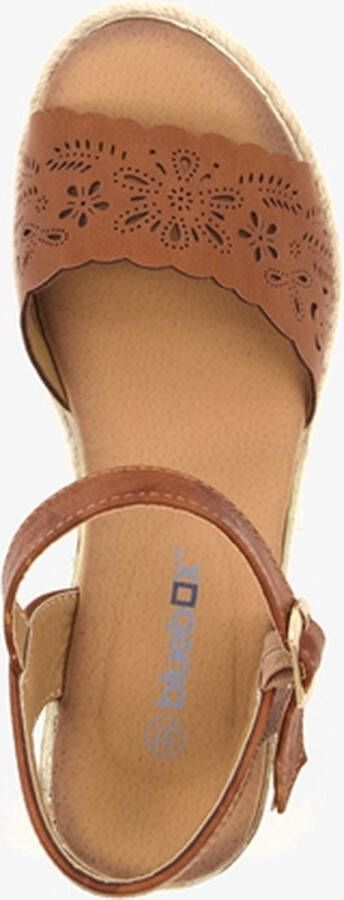 BLUE BOX dames sandalen met sleehak Cognac - Foto 1