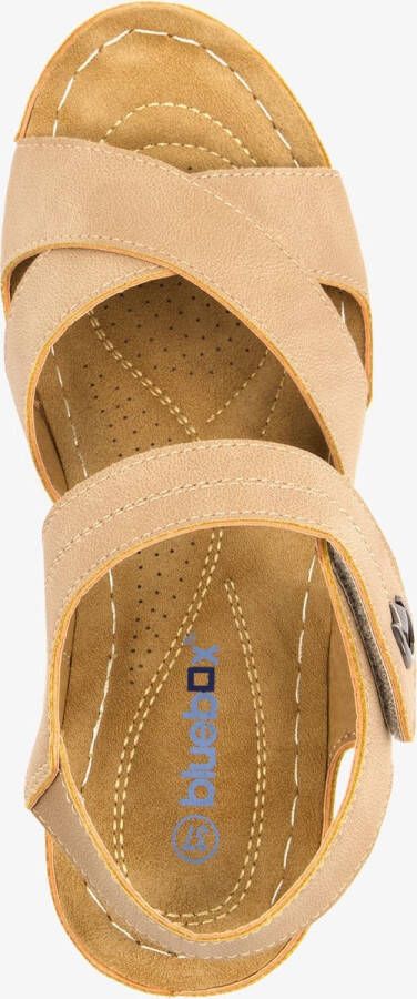 BLUE BOX dames sandalen met sleehak taupe Beige