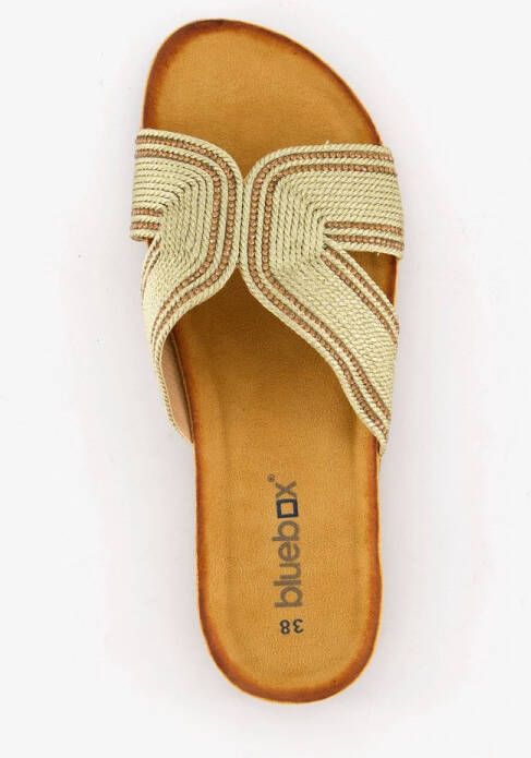 Blue Box dames slippers met glitter goud
