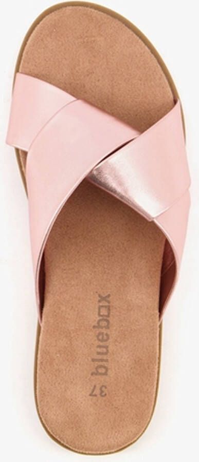 BLUE BOX dames slippers met metallic roze bandjes - Foto 3