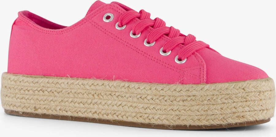 Blue Box dames sneakers met jute zool roze