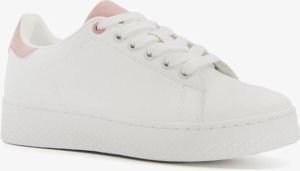 BLUE BOX dames sneakers met roze details Wit Uitneembare zool