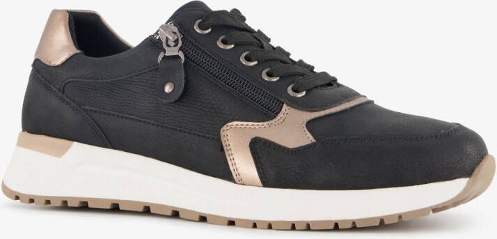 BLUE BOX dames sneakers zwart goud Uitneembare zool