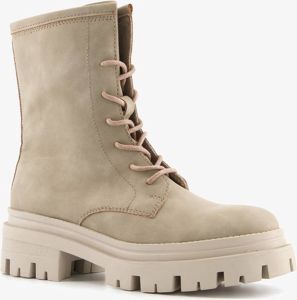 BLUE BOX dames veterboots Beige