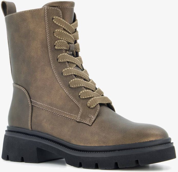 BLUE BOX dames veterboots brons