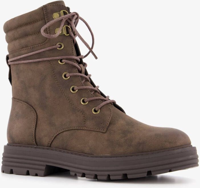 BLUE BOX dames veterboots bruin