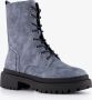 Blue Box dames veterboots denim blauw - Thumbnail 1