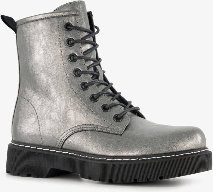 BLUE BOX dames veterboots grijs Uitneembare zool