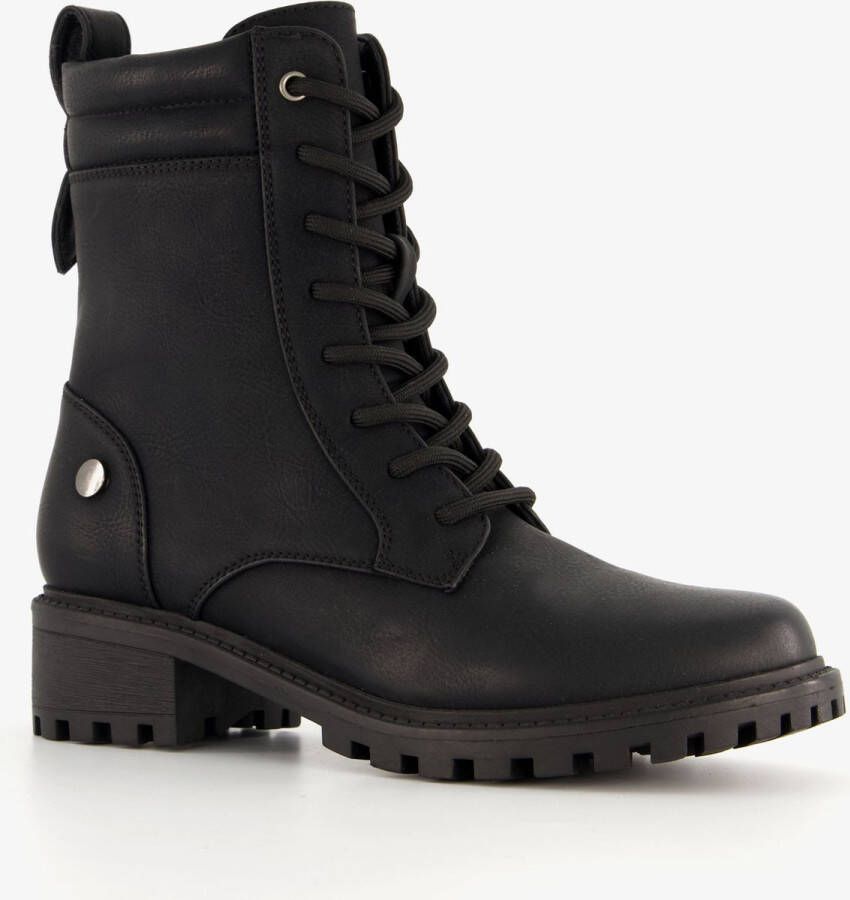 Blue Box dames veterboots zwart