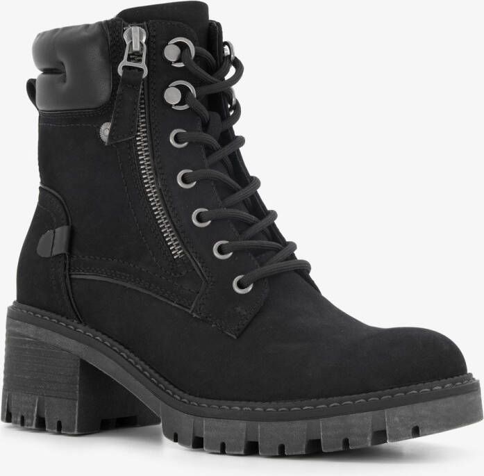 BLUE BOX dames veterboots zwart