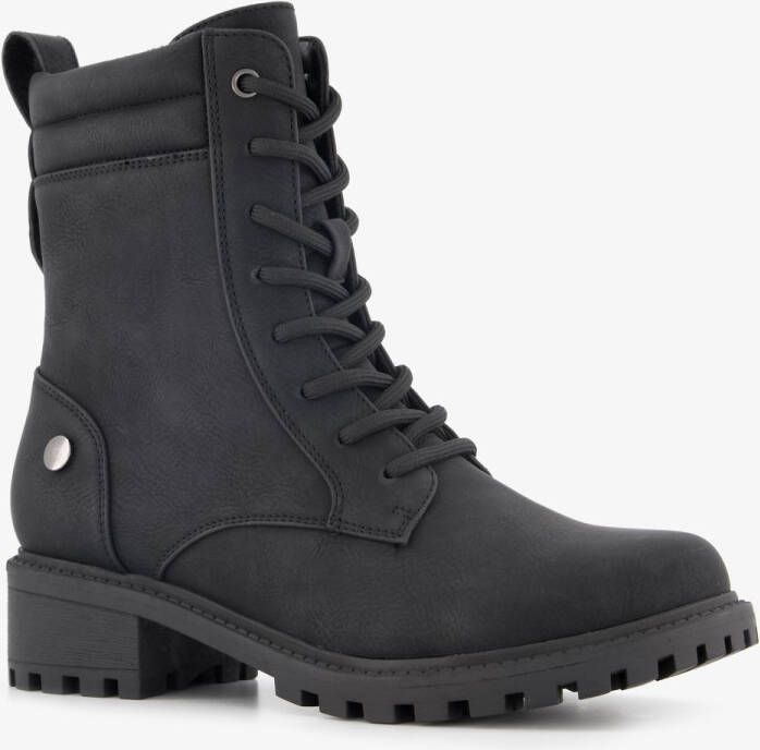 BLUE BOX dames veterboots zwart