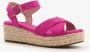 BLUE BOX espadrilles met sleehak fuchsia roze - Thumbnail 4