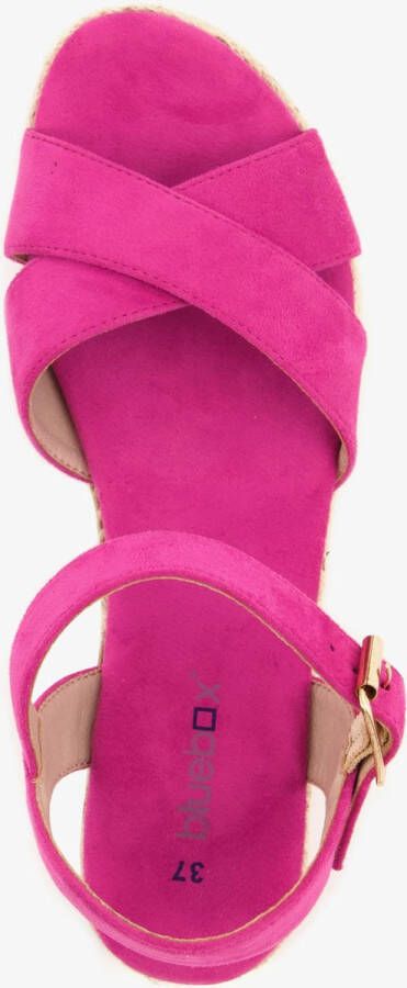 BLUE BOX espadrilles met sleehak fuchsia roze