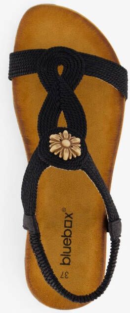 BLUE BOX gevlochten dames sandalen zwart