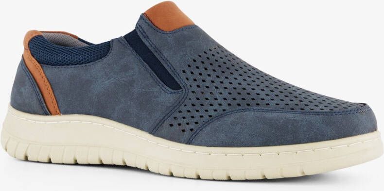 BLUE BOX heren instappers donkerblauw Uitneembare zool