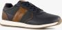 BLUE BOX heren sneakers blauw cognac Uitneembare zool - Thumbnail 2