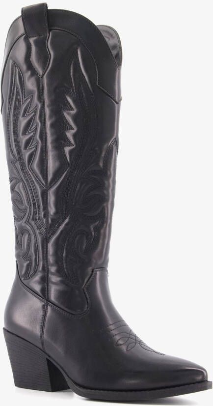 BLUE BOX hoge dames cowboylaarzen zwart