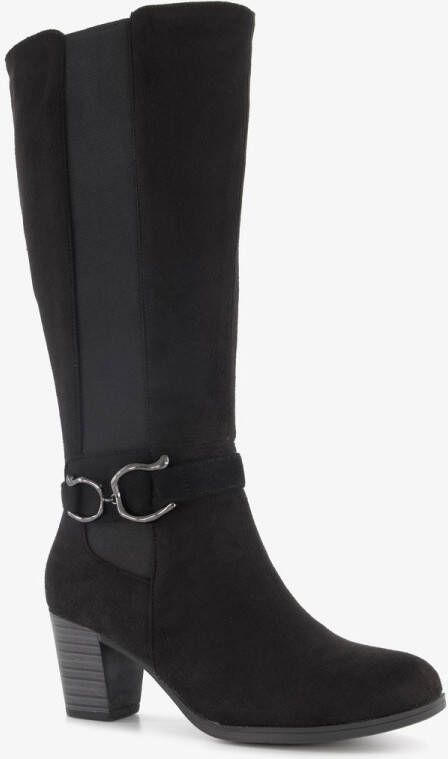 BLUE BOX hoge dames laarzen met hak en gesp zwart