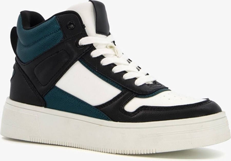 Blue Box hoge dames sneakers zwart groen