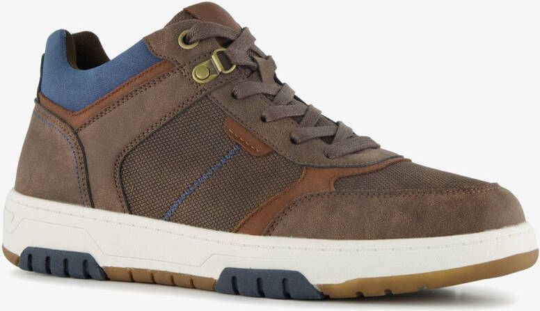 BLUE BOX hoge heren sneakers bruin blauw Uitneembare zool