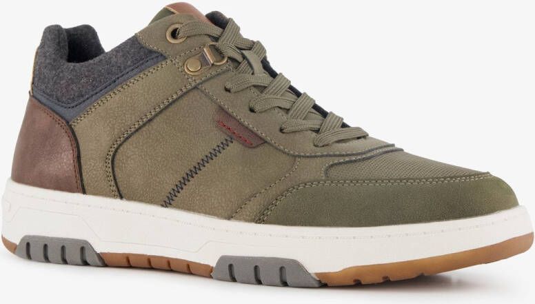BLUE BOX hoge heren sneakers groen cognac Uitneembare zool